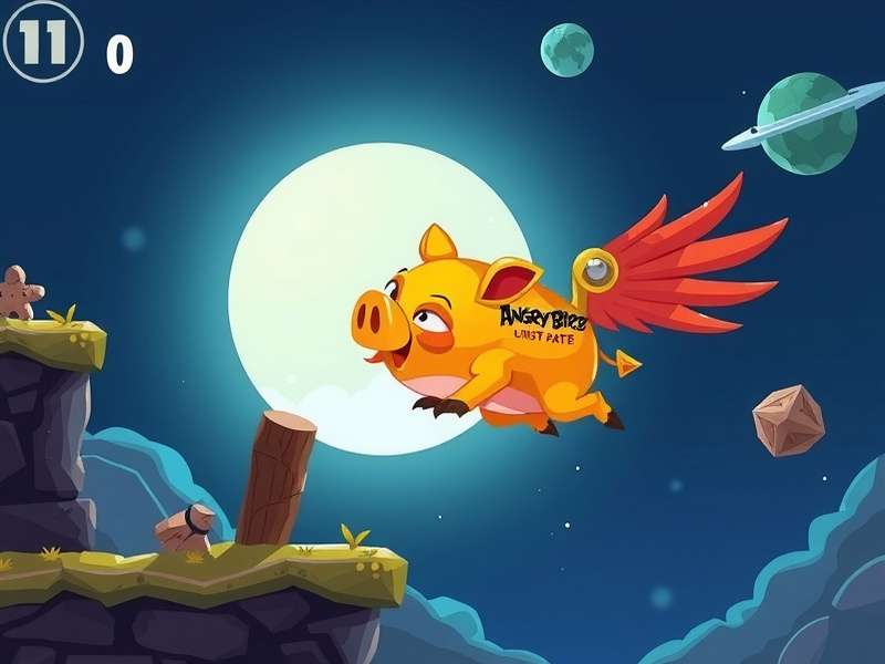 Angry Birds 2 Space Golden Pig का दृश्य