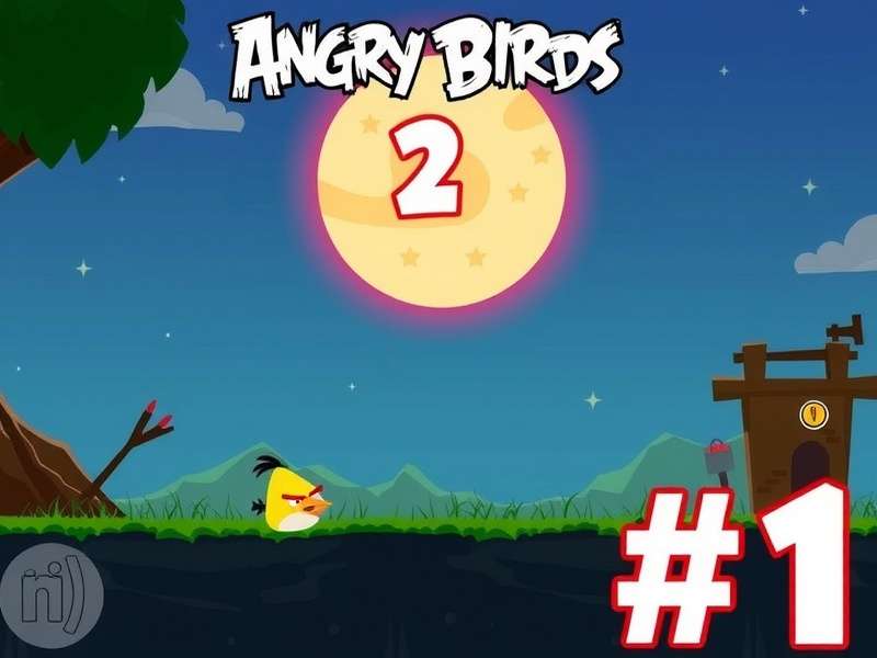 Angry Birds 2 गेमप्ले स्क्रीनशॉट - पहले स्तर में पक्षियों का झुंड