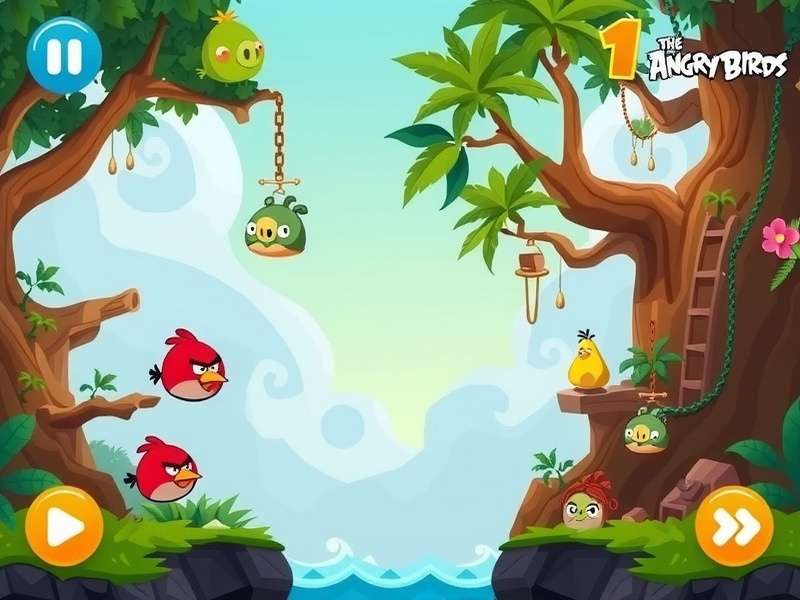 Angry Birds 2 game levels screenshot showing multiple birds and structures