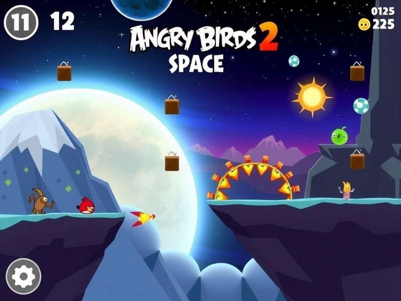 एंग्री बर्ड्स 2 स्पेस गेम गेमप्ले स्क्रीनशॉट