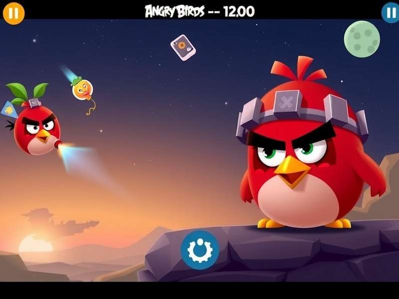 एंग्री बर्ड्स 2 स्पेस हैट सेट प्रदर्शन