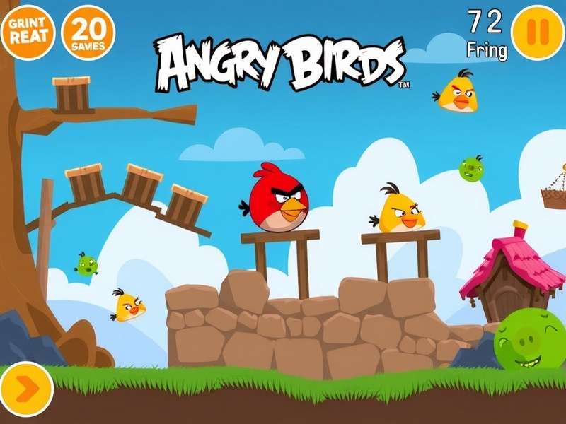 Angry Birds 2 gameplay screenshot showing birds and pigs
