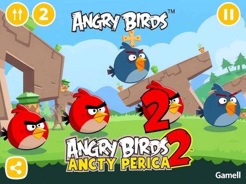 Angry Birds 2 gameplay on Windows 7 PC with slingshot action