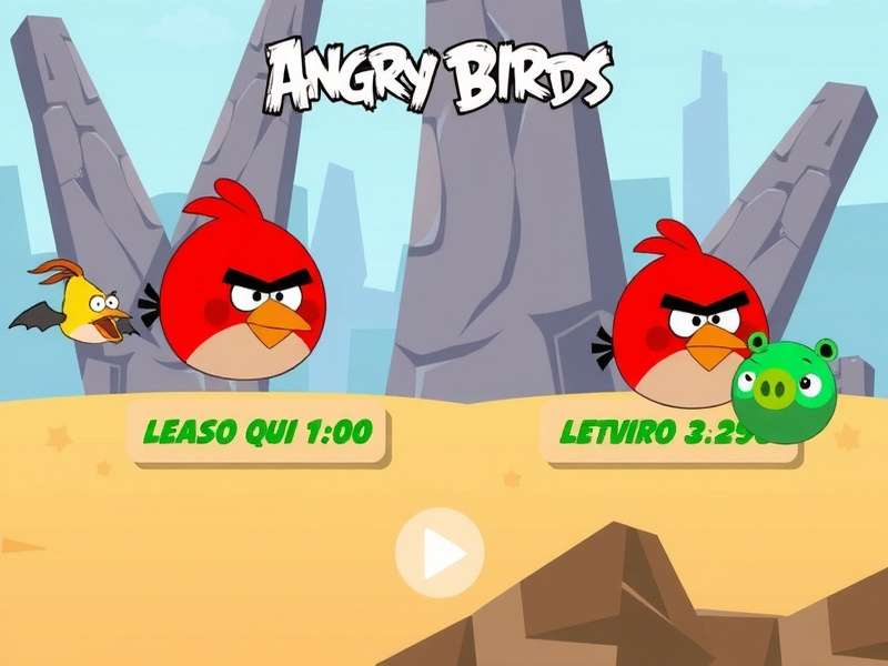 Angry Birds 2 Gameplay Screenshot showing Red the bird aiming at a pig fortress