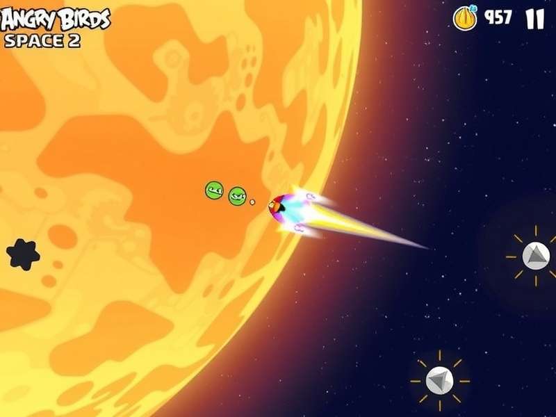 Angry Birds 2 Space Gameplay screenshot showing birds in space