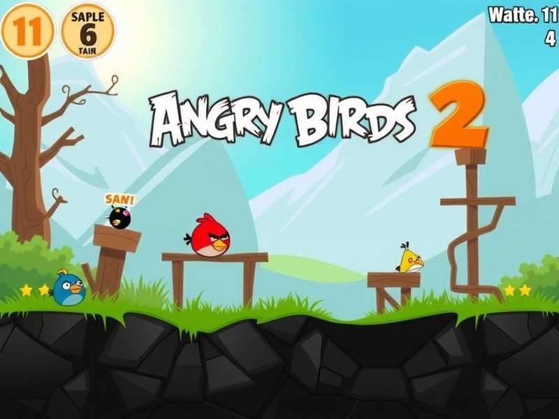 Angry Birds 2 character lineup showing Red, Chuck, Bomb, and Silver