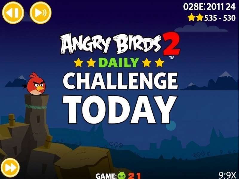 Angry Birds 2 Daily Challenge gameplay screenshot showing birds and structures