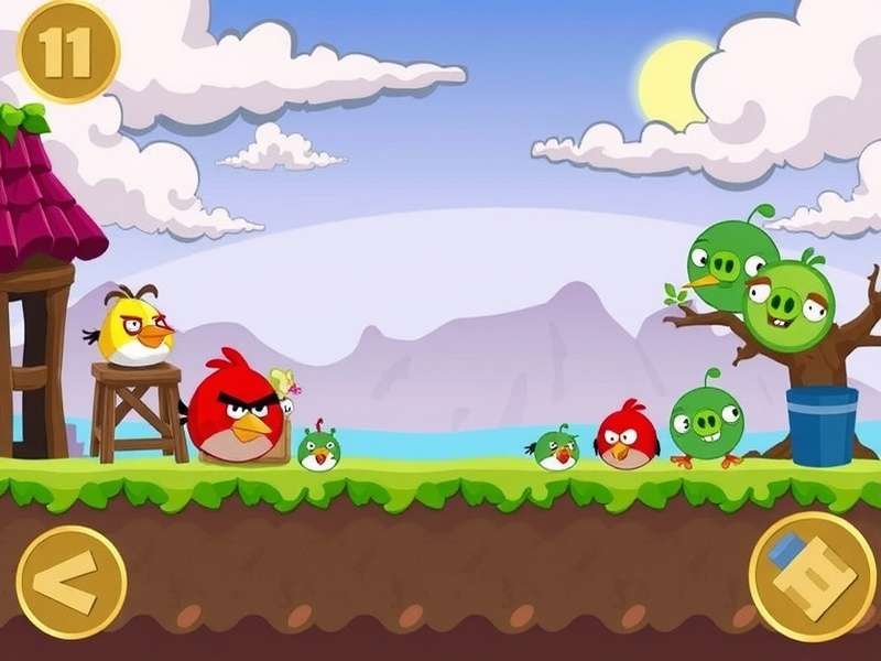 Angry Birds 2 gameplay on a Windows PC screen showing detailed levels and characters