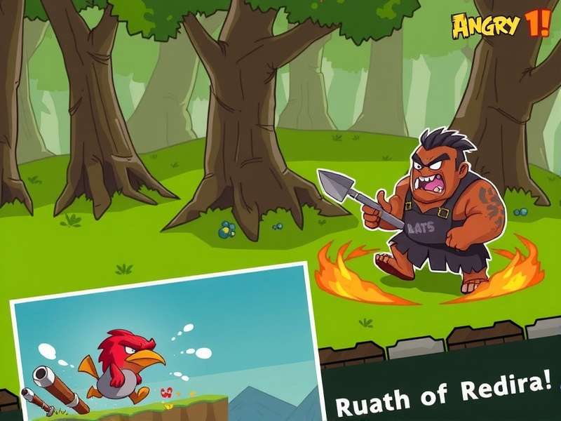 Colorful abstract representation of Angry Birds 2 game with birds and pigs in a chaotic, fun scene