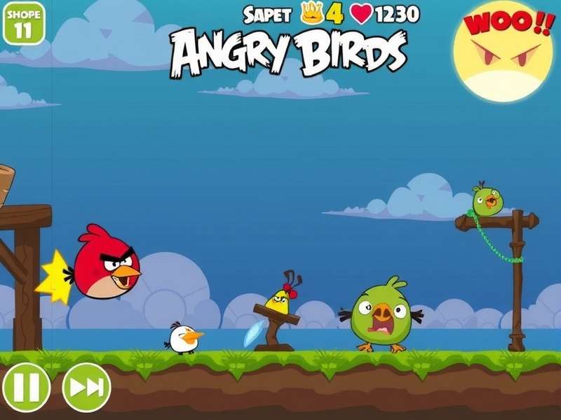 Angry Birds 2 gameplay screenshot showing birds and pigs