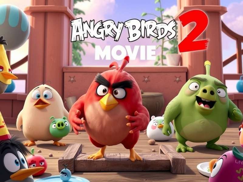 Angry Birds 2 Movie Official Poster featuring Red, Chuck, Bomb, and Silver