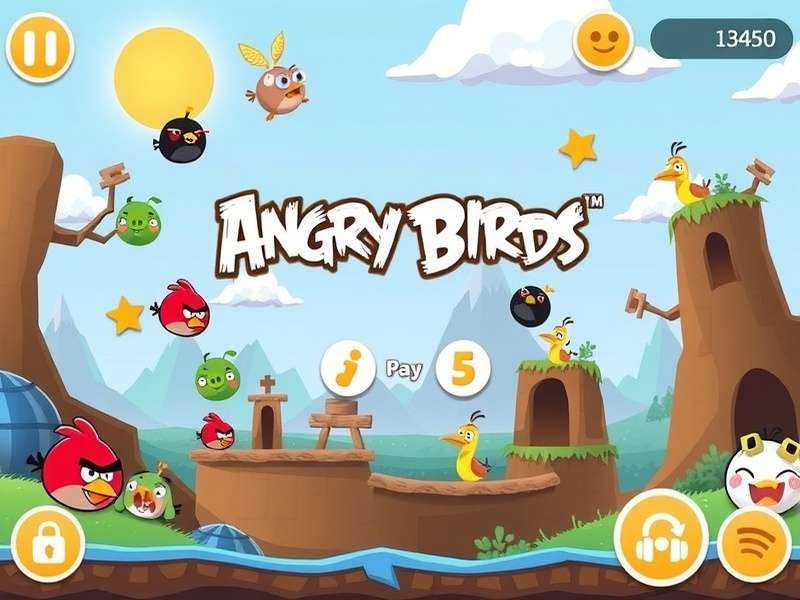 Angry Birds 2 gameplay screenshot showing multiple birds and structures
