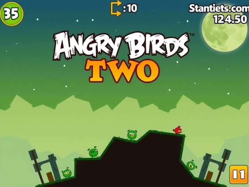 Collage of Angry Birds 2 gameplay showing multiple birds and tower destruction