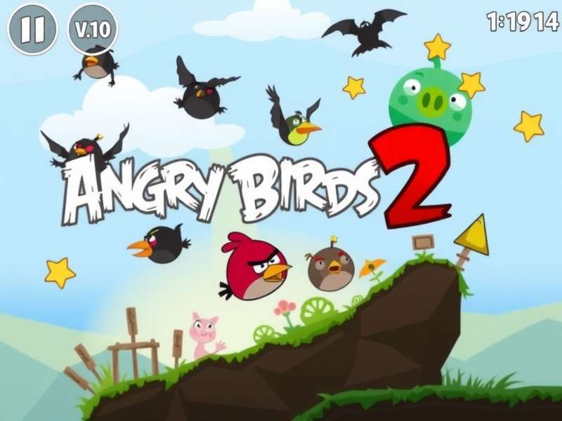 Angry Birds 2 gameplay screenshot showing birds and pigs