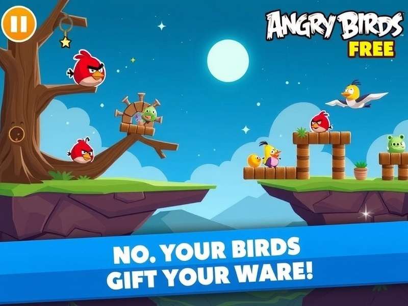 Angry Birds 2 gameplay screenshot showing multiple birds and structures