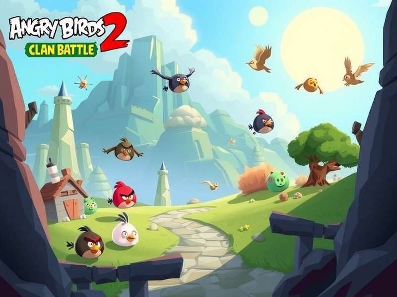 Angry Birds 2 Clan Battle in action showing multiple birds and pigs