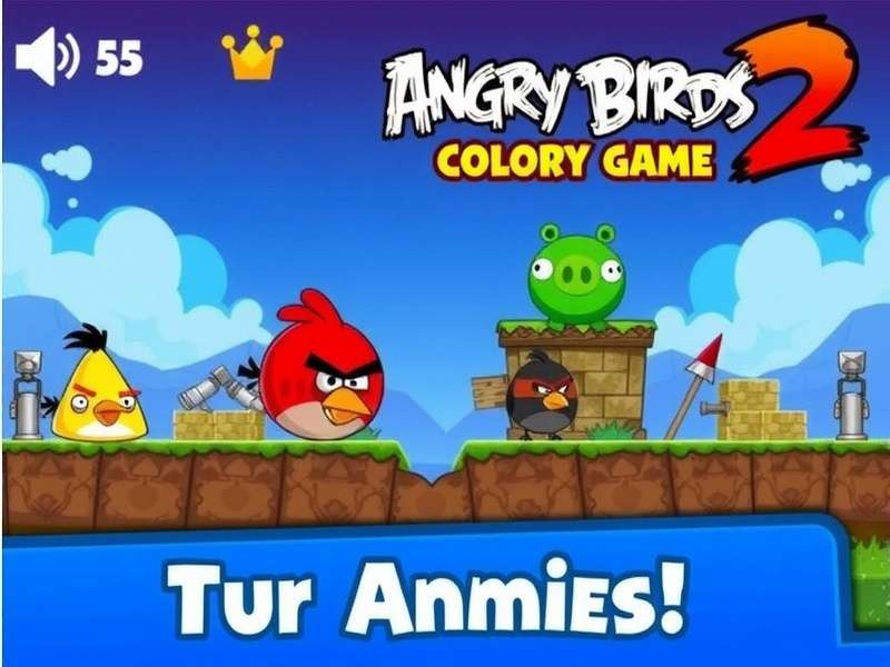 Angry Birds 2 Gameplay Screenshot showing Red and Chuck attacking pig towers