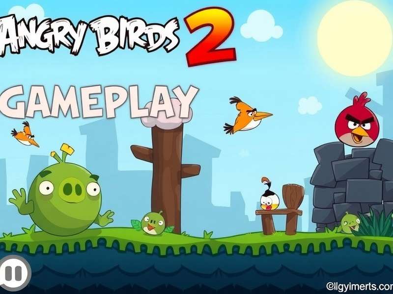 Angry Birds 2 gameplay screenshot showing birds and structures
