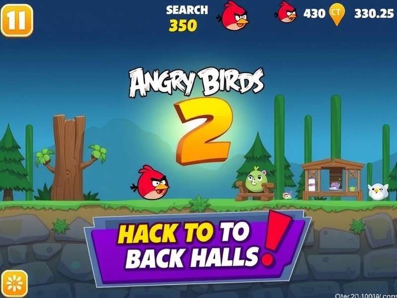 Angry Birds 2 Hack Strategy Visualization showing bird trajectories and power-ups