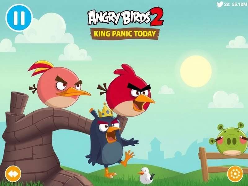 Screenshot of King Pig Panic event in Angry Birds 2 showing chaotic level destruction