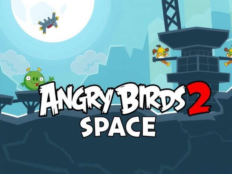 Angry Birds 2 Space Level showing birds in zero-gravity trajectory