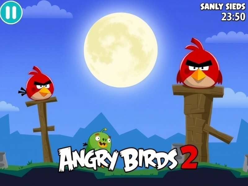 Strategic map of Angry Birds 2 level showing bird trajectories and pig structures