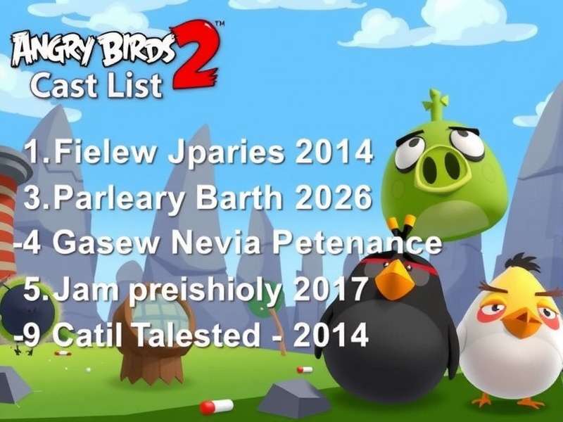 Angry Birds 2 main cast illustrated group photo