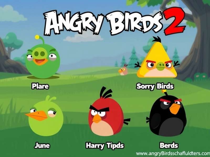 Angry Birds 2 characters names list featuring Ratma, Red, Chuck, Bomb, Stella, Silver, Terence and Mighty Eagle