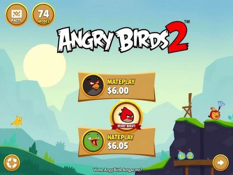 Angry Birds 2 gameplay modes banner showing all major game modes and characters