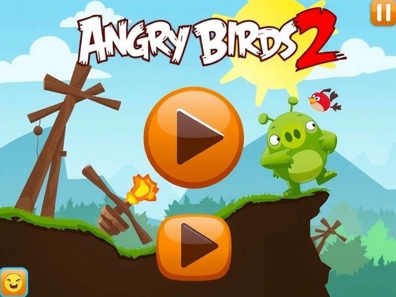 Angry Birds 2 gameplay screenshot showing birds and pig structures
