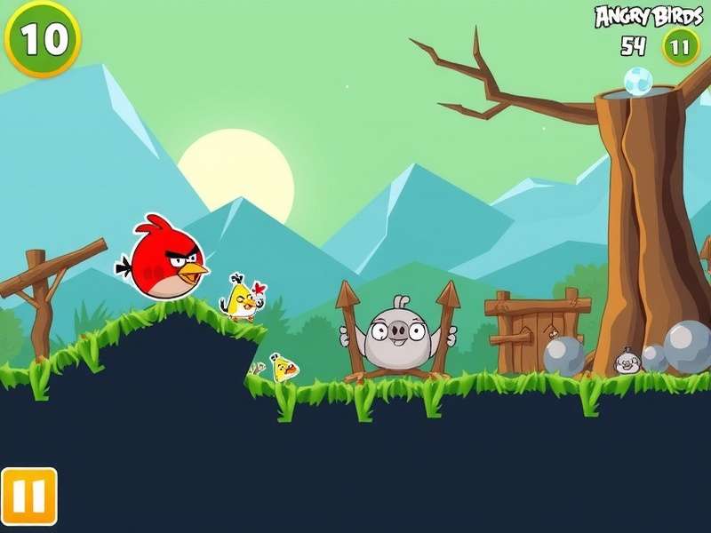 Angry Birds 2 Game Ending final boss battle screenshot with the flock facing King Pig