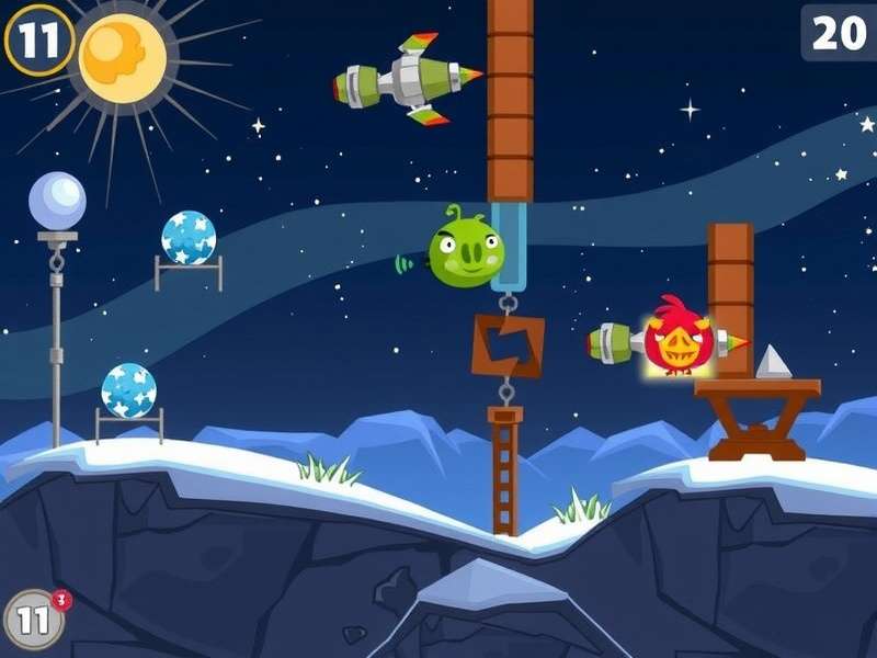 Angry Birds 2 Space OST album artwork featuring red bird in a cosmic nebula with swirling galaxies and musical notes