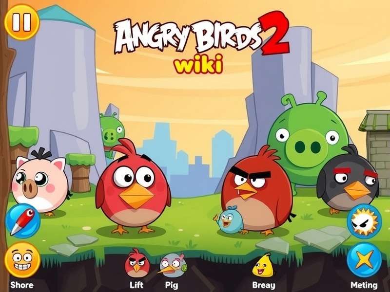 Angry Birds 2 pigs lineup – Minion Pig, Helmet Pig, Mustache Pig, and King Pig