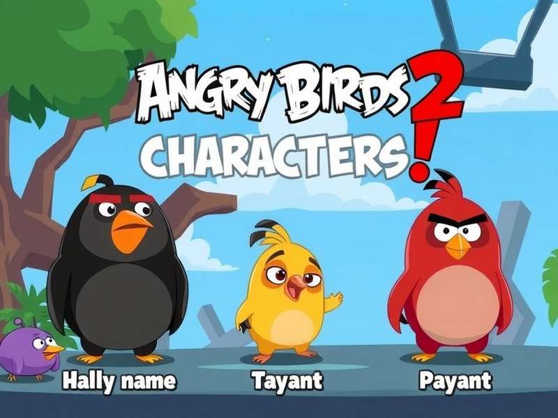 Angry Birds 2 characters names with pictures – complete roster collage showing Red, Chuck, Bomb, Matilda, Silver, Stella, Leonard, Terence, Mighty Eagle, Bubbles and Melody