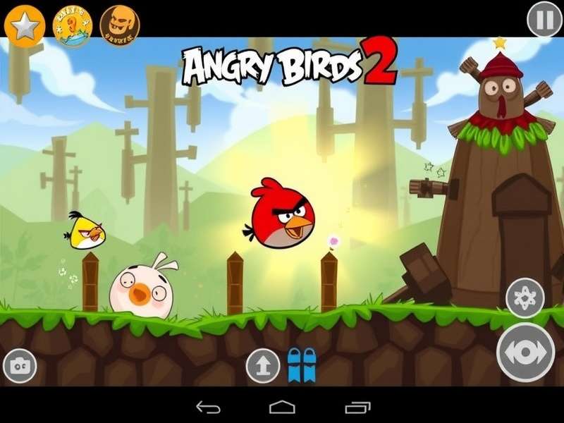 Angry Birds 2 Game Boss Battle — epic boss fight scene with Red, Chuck, and Bomb facing the final boss