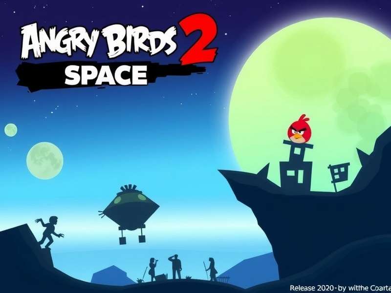 Angry Birds 2 Space - The flock in zero gravity with planets and stars background